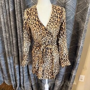 FRAME Leopard Print Button Belted Dress Size Small WORN ONCE